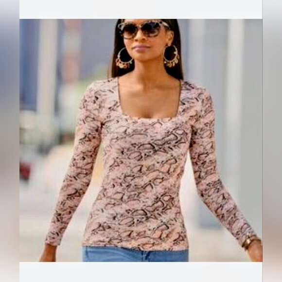 Boston Proper Tops - NWOT! Boston Proper Summer Chic Animal Print Top Square Neck Women's Blouse XXS